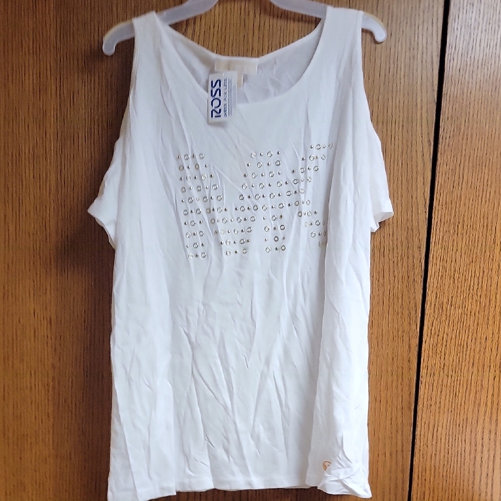 MICHAEL Michael Kors White Sleeveless Relaxed Tank Top